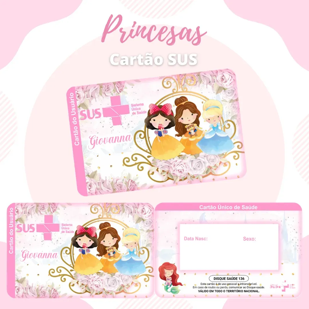 Pacote Cartão do SUS Personalizados com mais de 250 tema