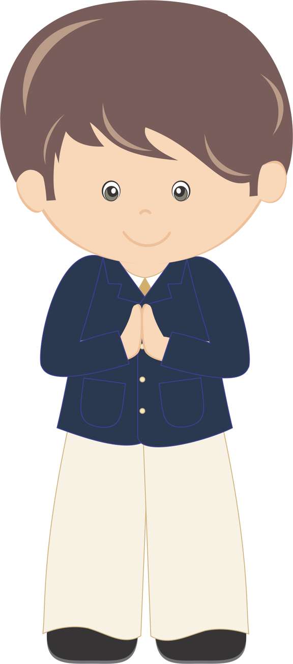 Menino Cartoon Blazer E Mãos Postas Personagem Png Grátis Para Baixar