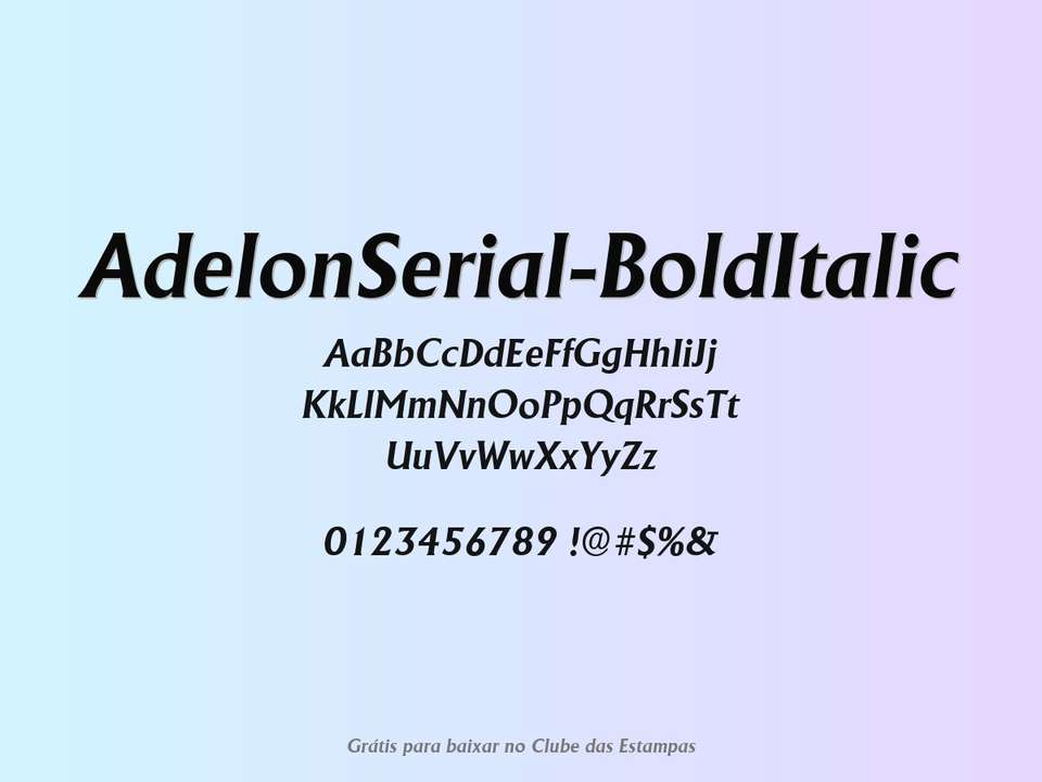 Fonte Adelonserial Bolditalic Grátis Para Baixar