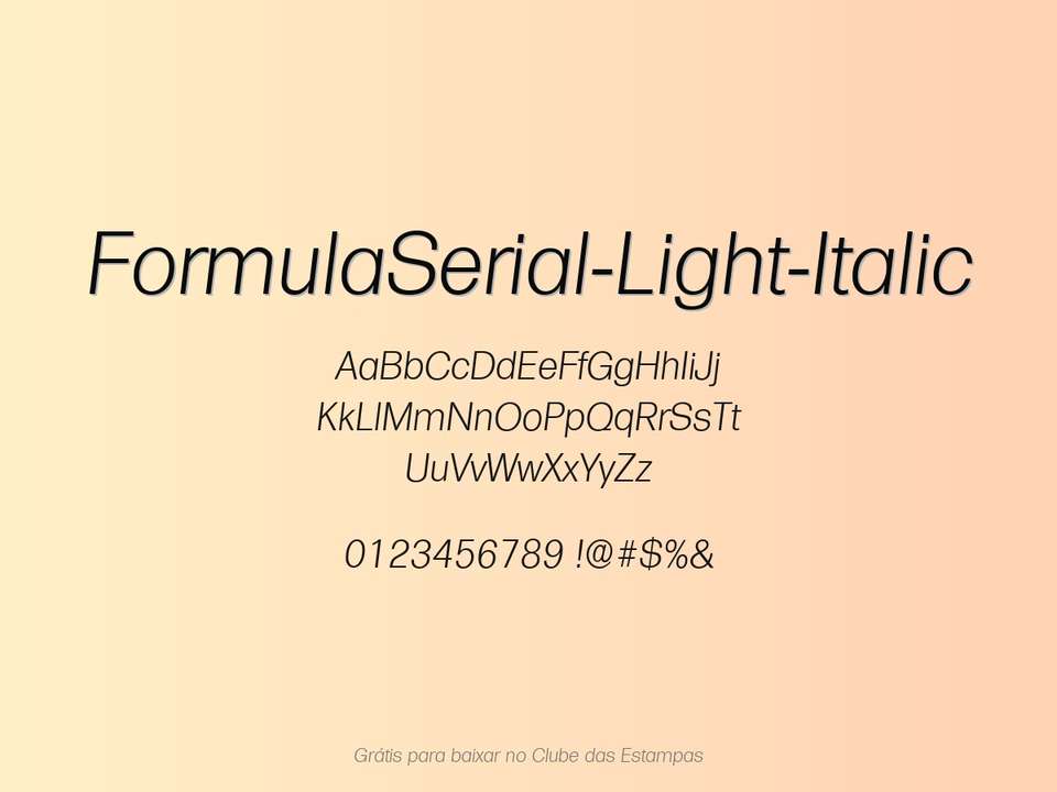 Fonte Formulaserial Light Italic Grátis Para Baixar
