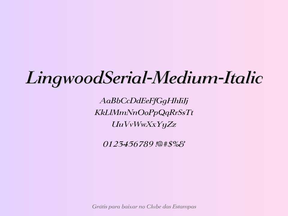 Fonte Lingwoodserial Medium Italic Grátis Para Baixar