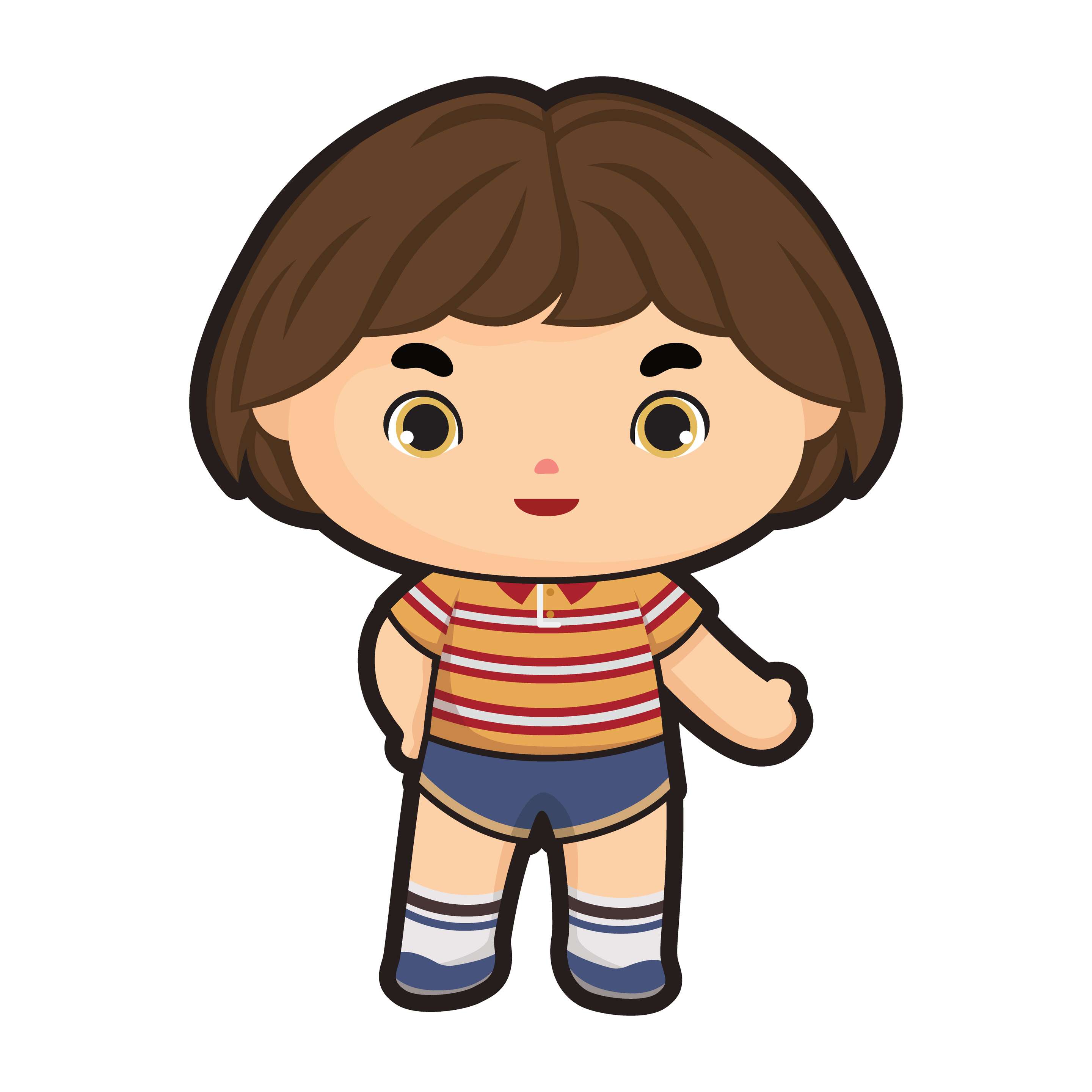 Criança Cartoon De Cabelo Castanho Desenho Infantil Png Grátis Para Baixar