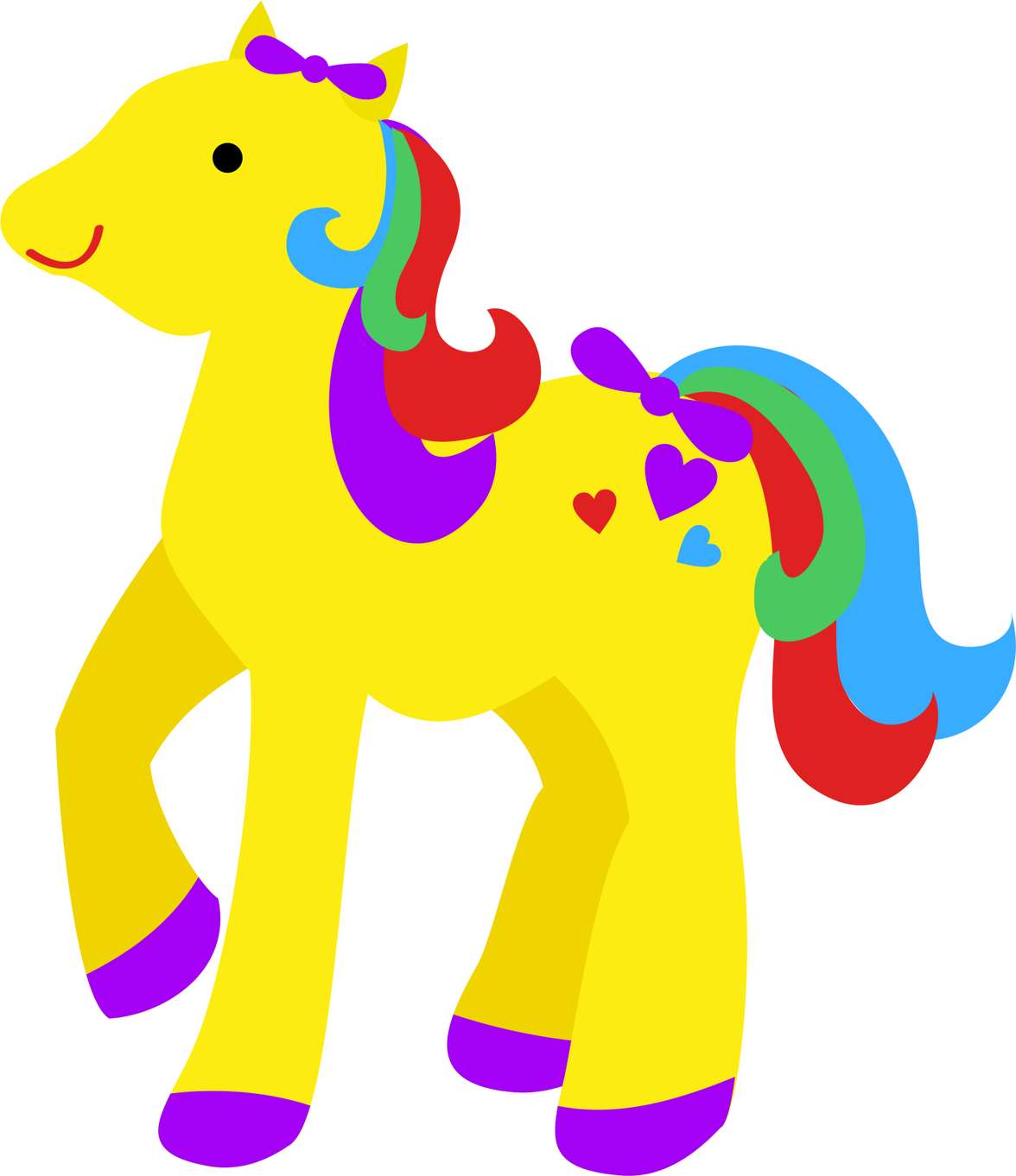 Pônei Amarelo Multicolorido Animais Png Grátis Para Baixar