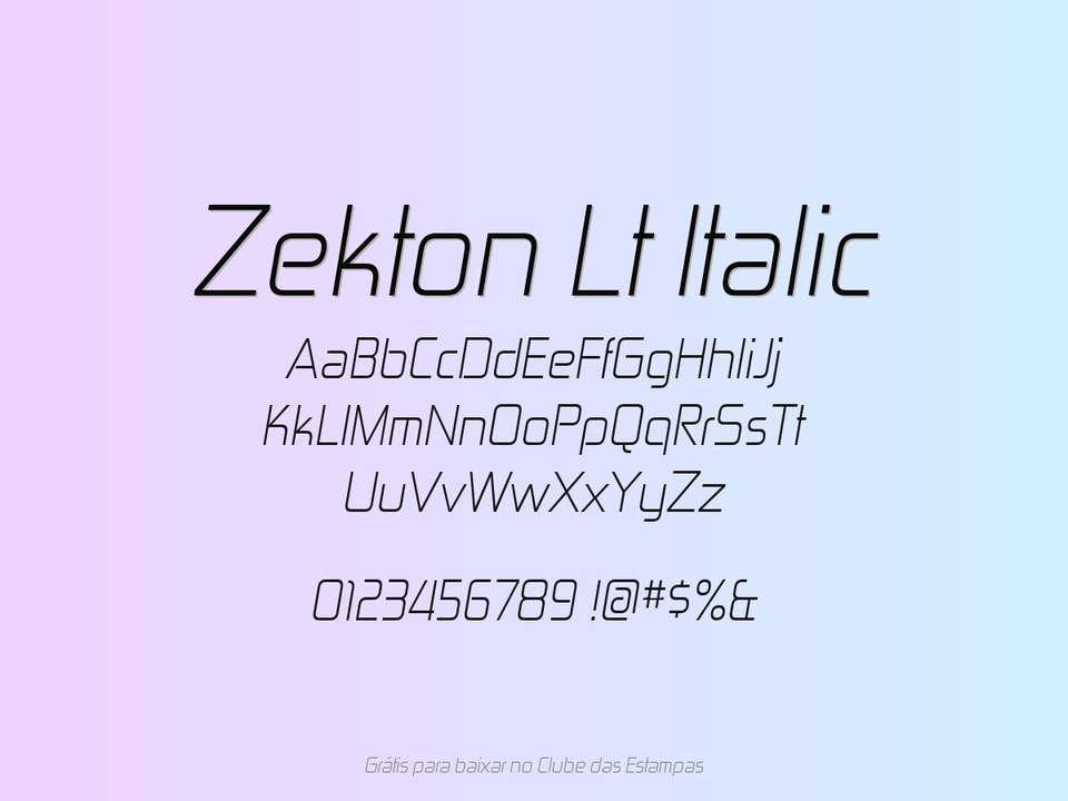 Fonte Zekton Lt Italic Grátis Para Baixar