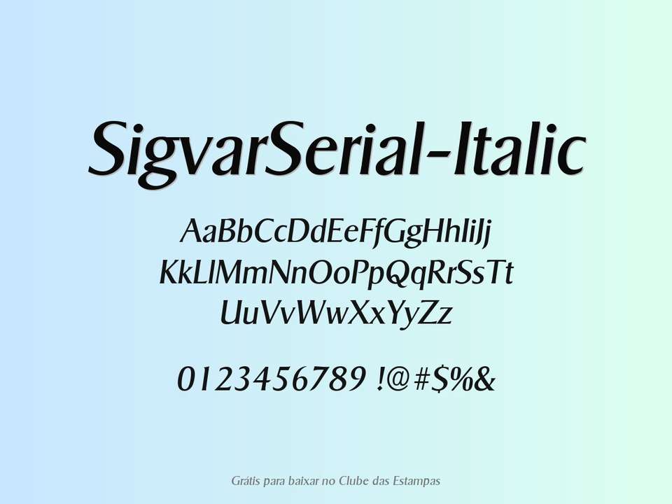 Fonte Sigvarserial Italic Grátis Para Baixar