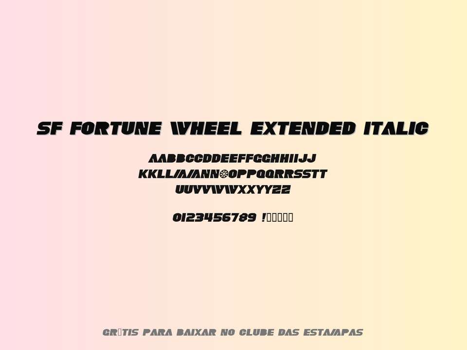Fonte Sf Fortune Wheel Extended Italic Grátis Para Baixar