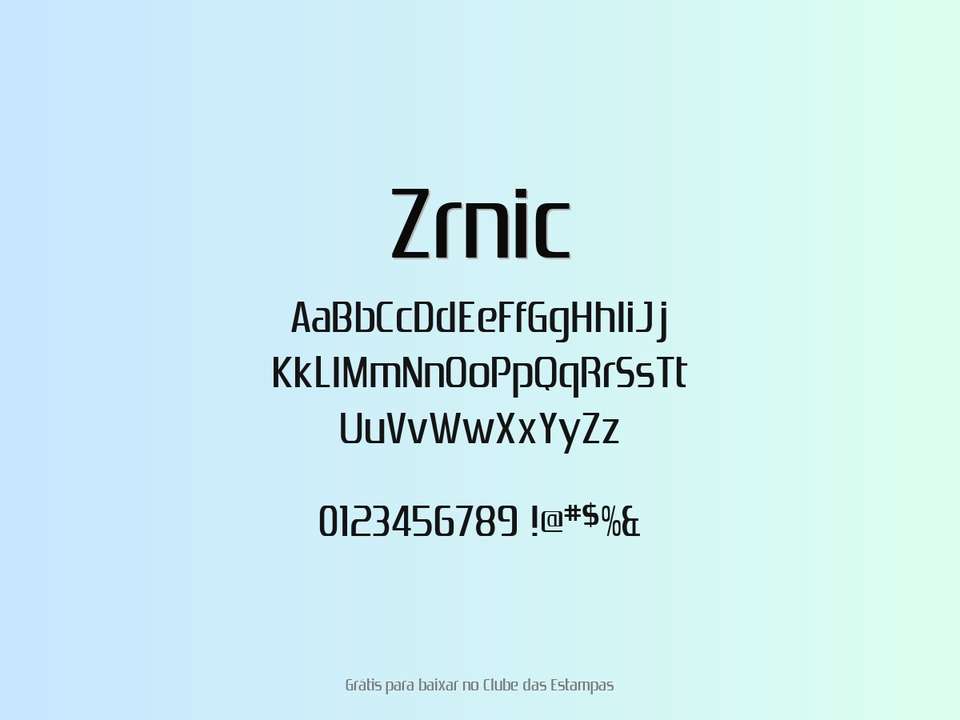 Fonte Zrnic Grátis Para Baixar