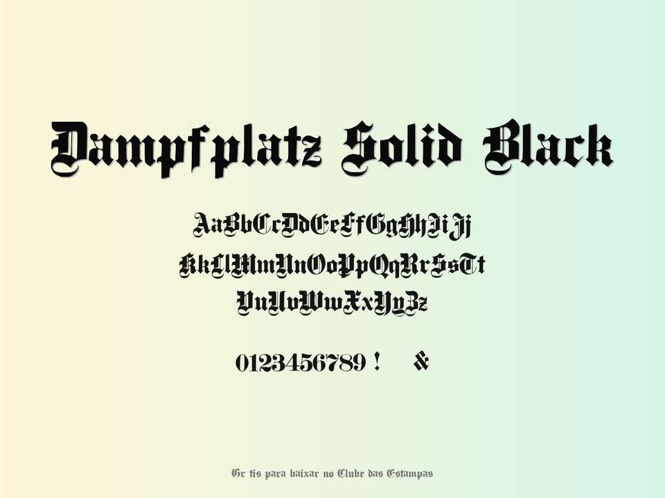 Fonte Dampfplatz Solid Black Grátis Para Baixar