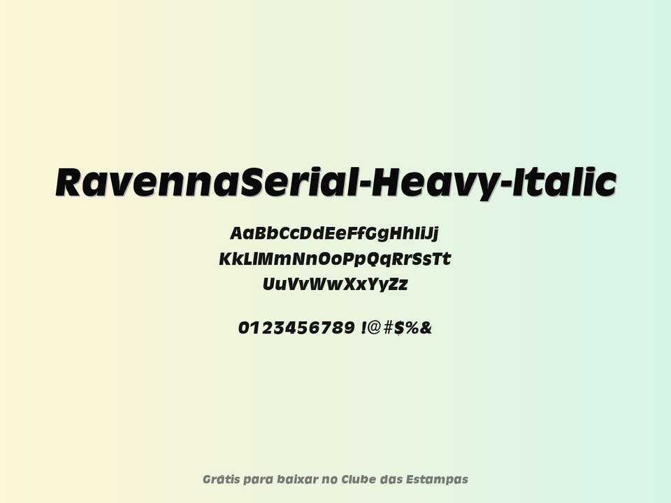 Fonte Ravennaserial Heavy Italic Grátis Para Baixar