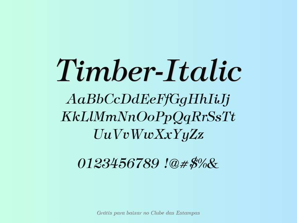 Fonte Timber Italic Grátis Para Baixar