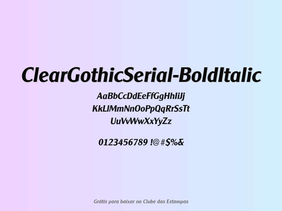 Fonte Cleargothicserial Bolditalic Grátis Para Baixar
