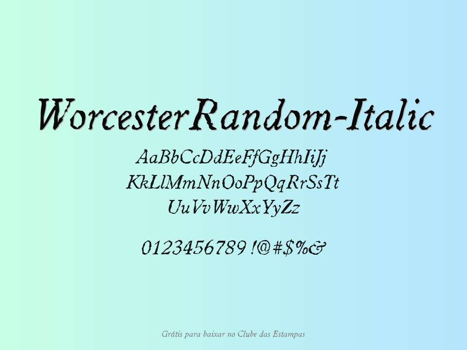 Fonte Worcesterrandom Italic Grátis Para Baixar
