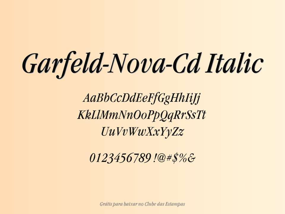 Fonte Garfeld Nova Cd Italic Grátis Para Baixar