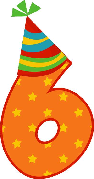 Elemento Numeral Aniversário Vela 6 Seis Anos (6)