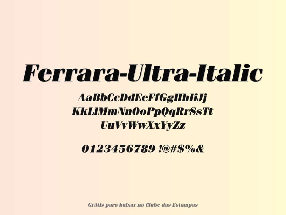 Fonte Ferrara Ultra Italic Grátis Para Baixar