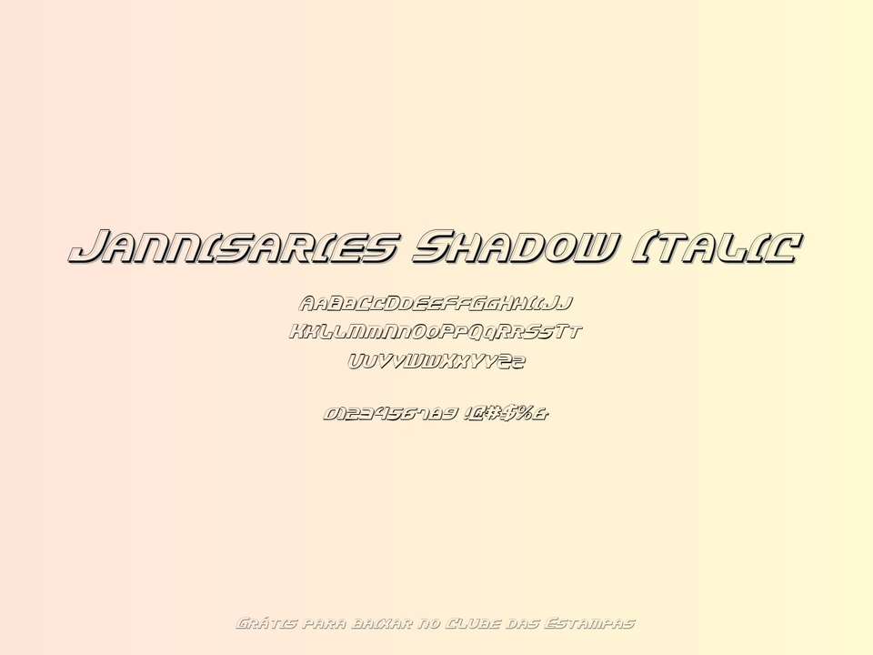 Fonte Jannisaries Shadow Italic Grátis Para Baixar