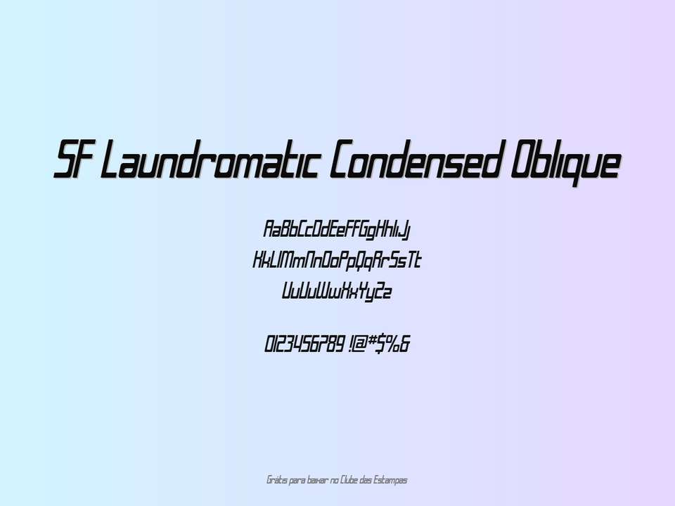 Fonte Sf Laundromatic Condensed Oblique Grátis Para Baixar