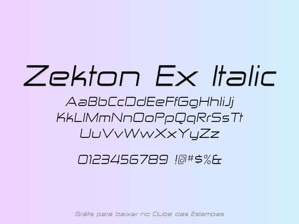 Fonte Zekton Ex Italic Grátis Para Baixar