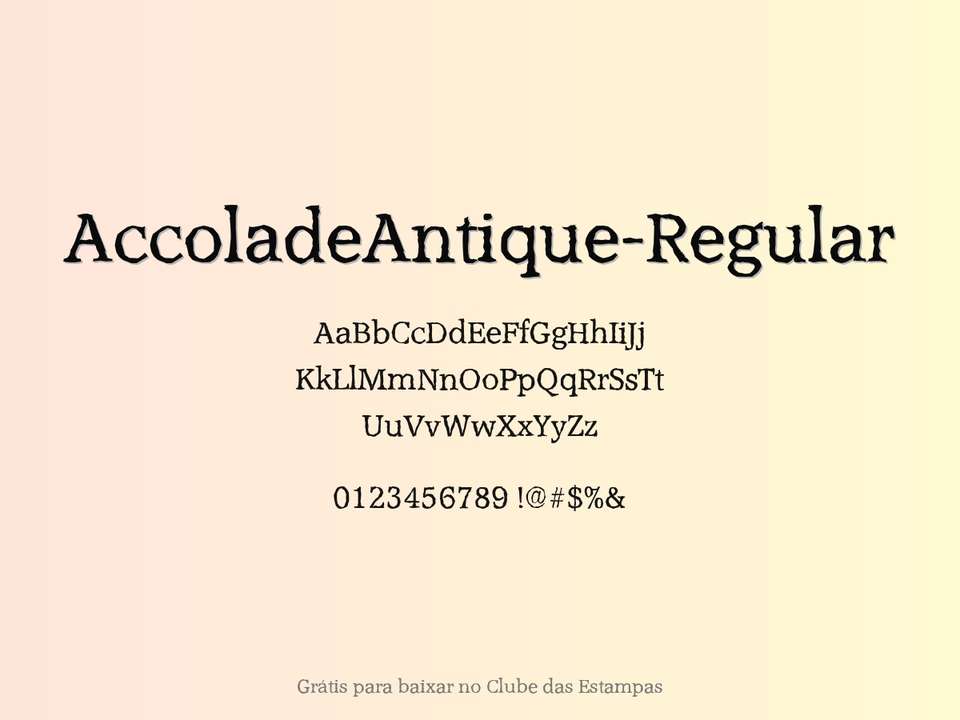 Fonte Accoladeantique Regular Grátis Para Baixar