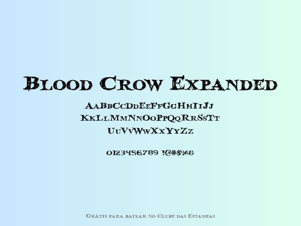 Fonte Blood Crow Expanded Grátis Para Baixar