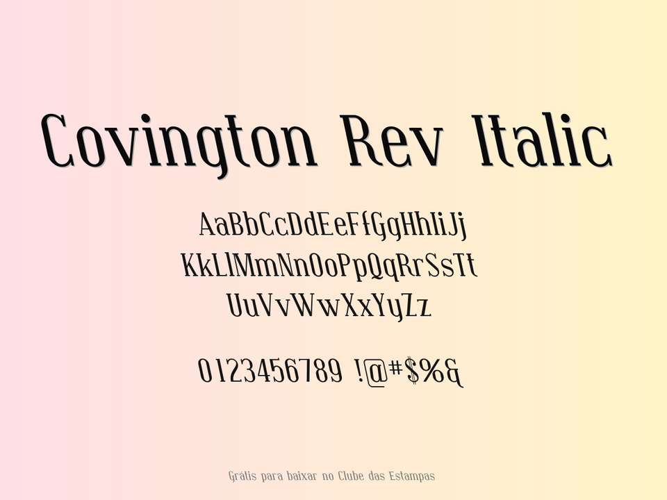 Fonte Covington Rev Italic Grátis Para Baixar