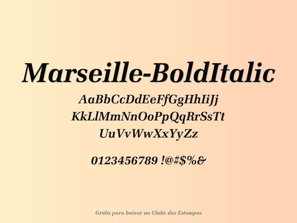 Fonte Marseille Bolditalic Grátis Para Baixar