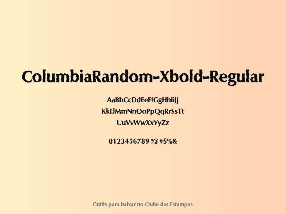 Fonte Columbiarandom Xbold Regular Grátis Para Baixar