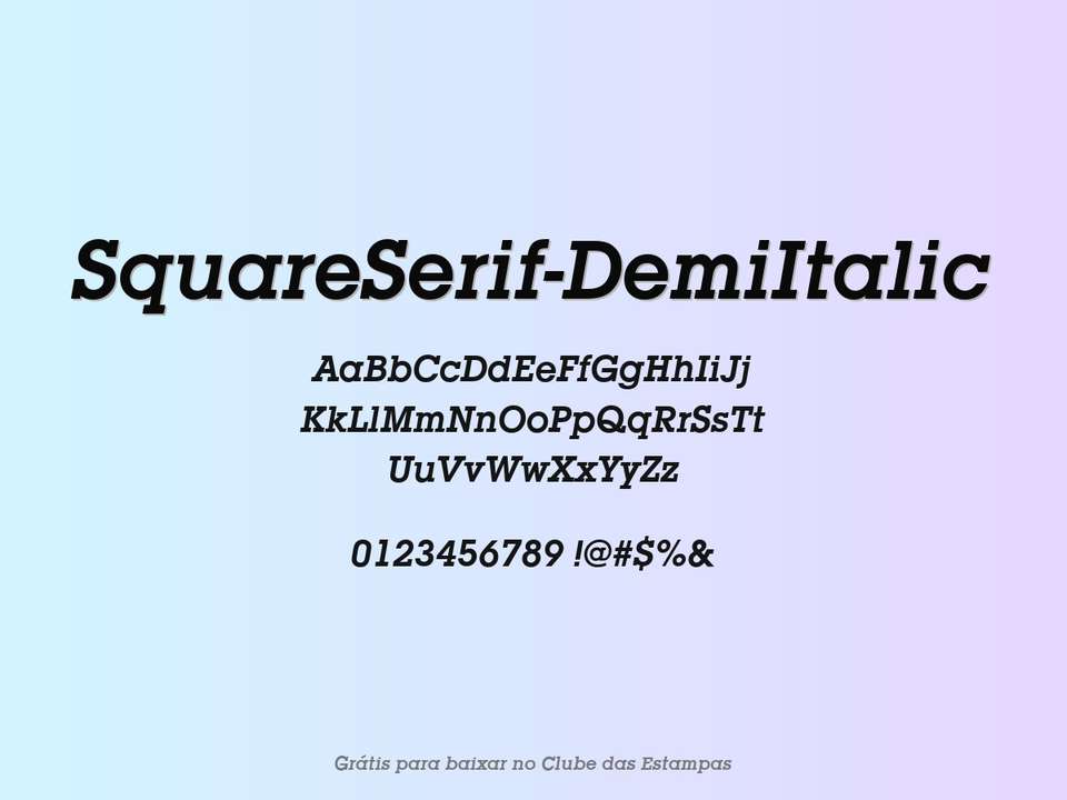 Fonte Squareserif Demiitalic Grátis Para Baixar