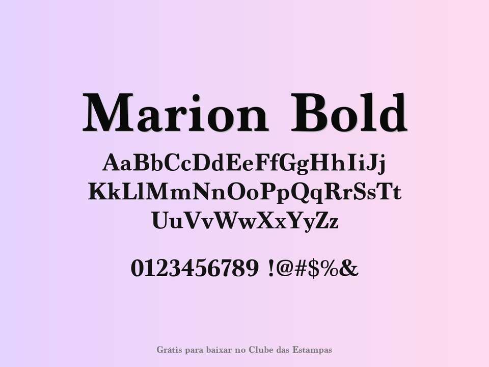 Fonte Marion Bold Grátis Para Baixar