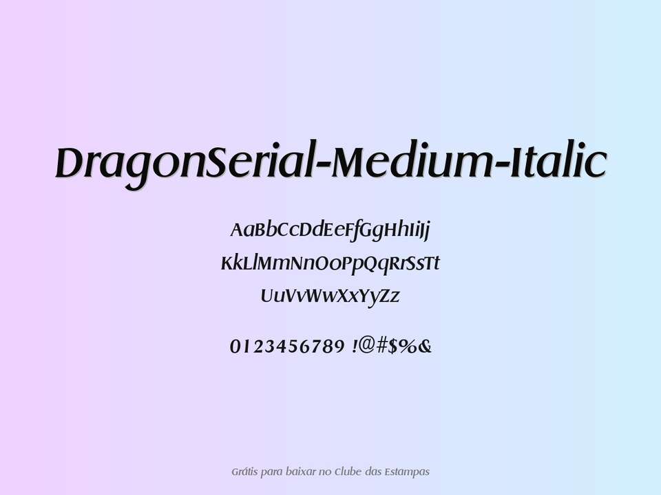 Fonte Dragonserial Medium Italic Grátis Para Baixar