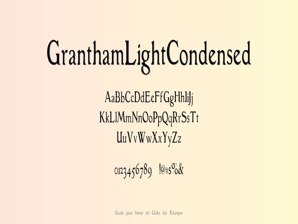 Fonte Granthamlightcondensed Grátis Para Baixar