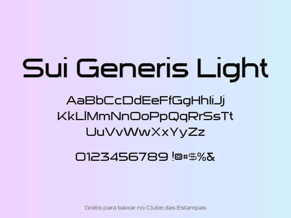 Fonte Sui Generis Light Grátis Para Baixar