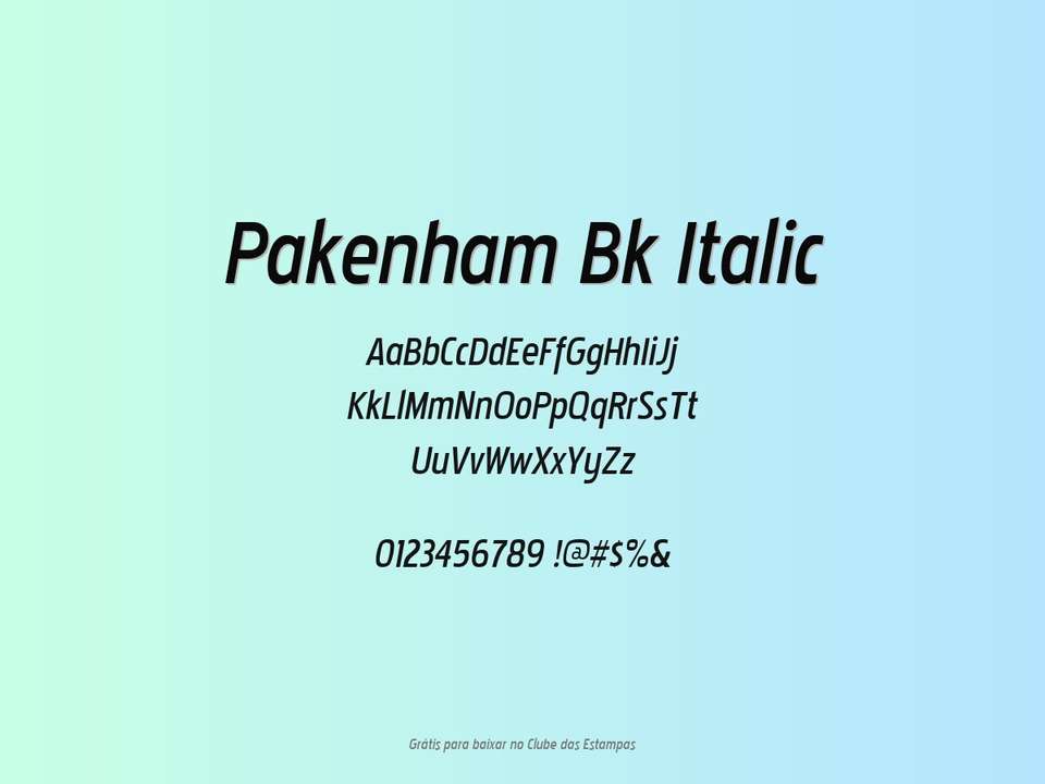 Fonte Pakenham Bk Italic Grátis Para Baixar