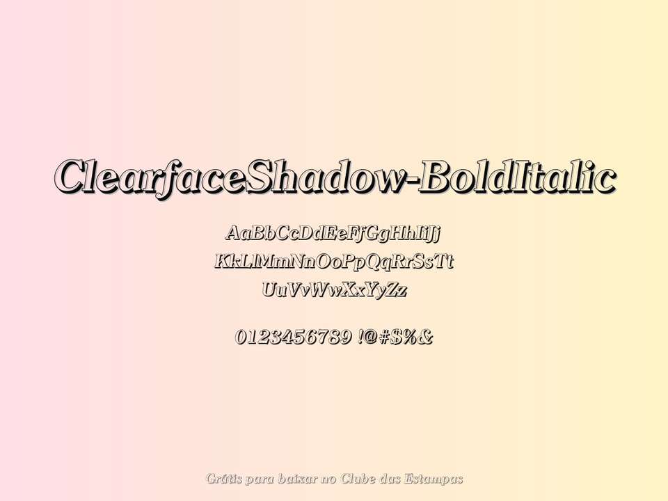 Fonte Clearfaceshadow Bolditalic Grátis Para Baixar