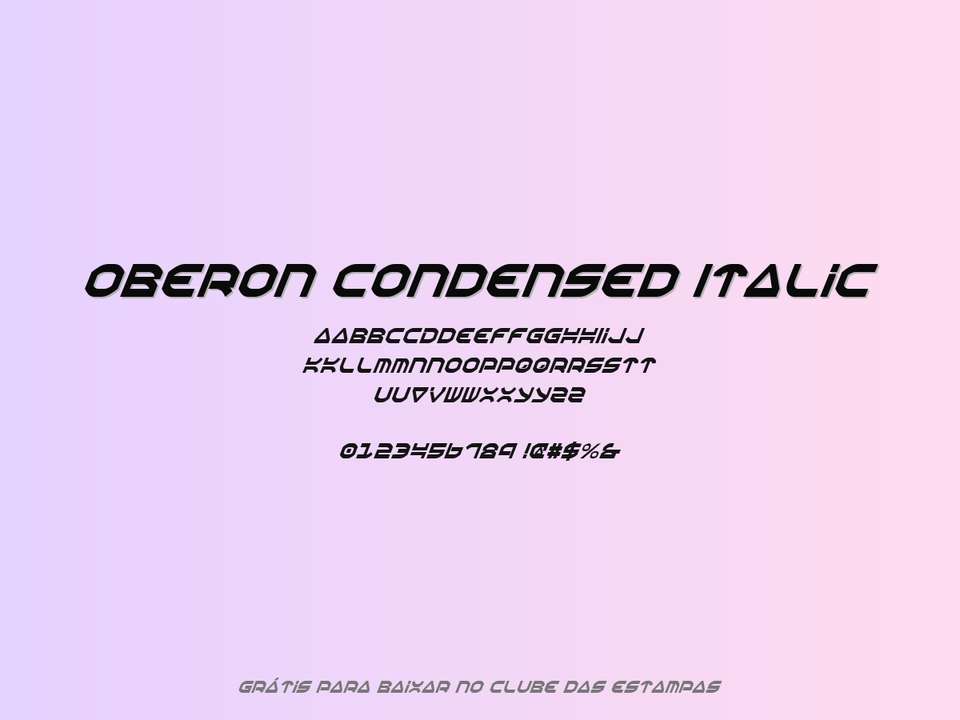 Fonte Oberon Condensed Italic Grátis Para Baixar
