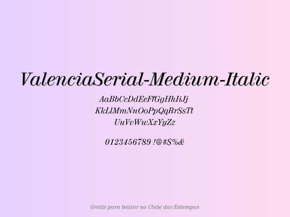 Fonte Valenciaserial Medium Italic Grátis Para Baixar
