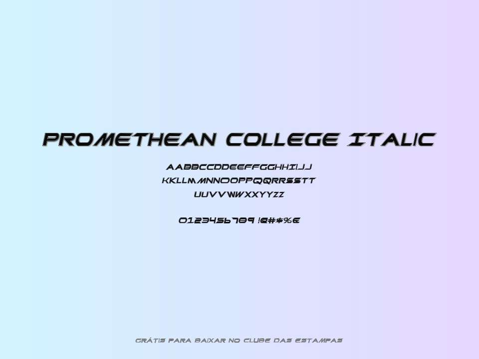 Fonte Promethean College Italic Grátis Para Baixar