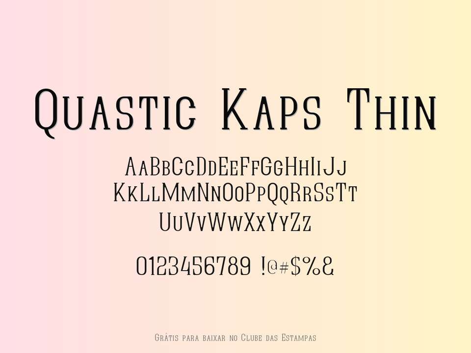 Fonte Quastic Kaps Thin Grátis Para Baixar