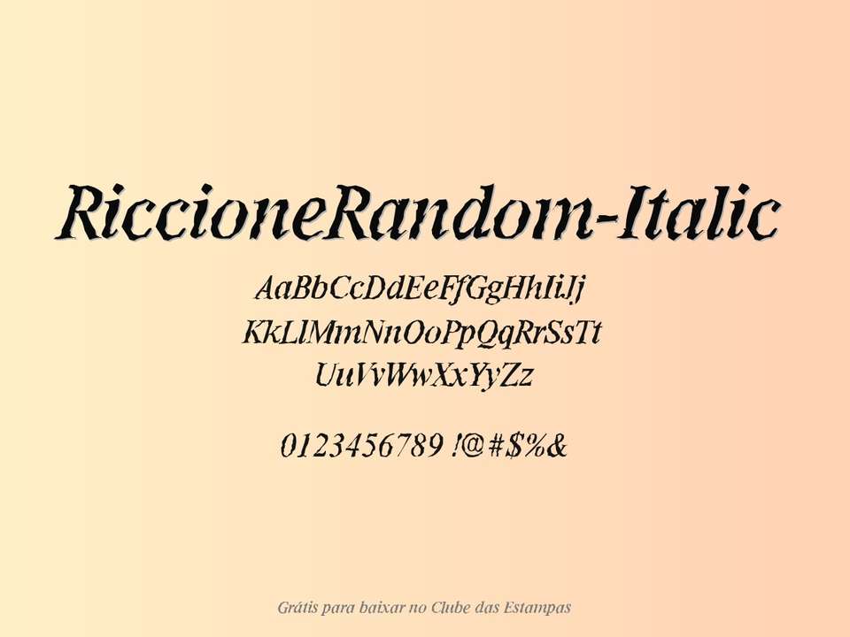 Fonte Riccionerandom Italic Grátis Para Baixar