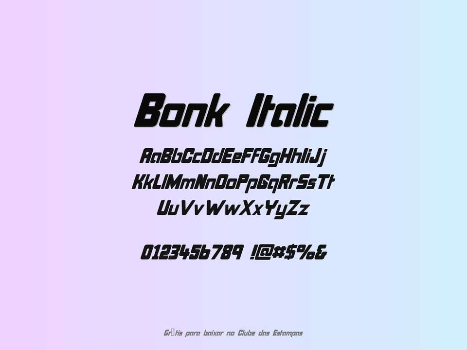 Fonte Bonk Italic Grátis Para Baixar