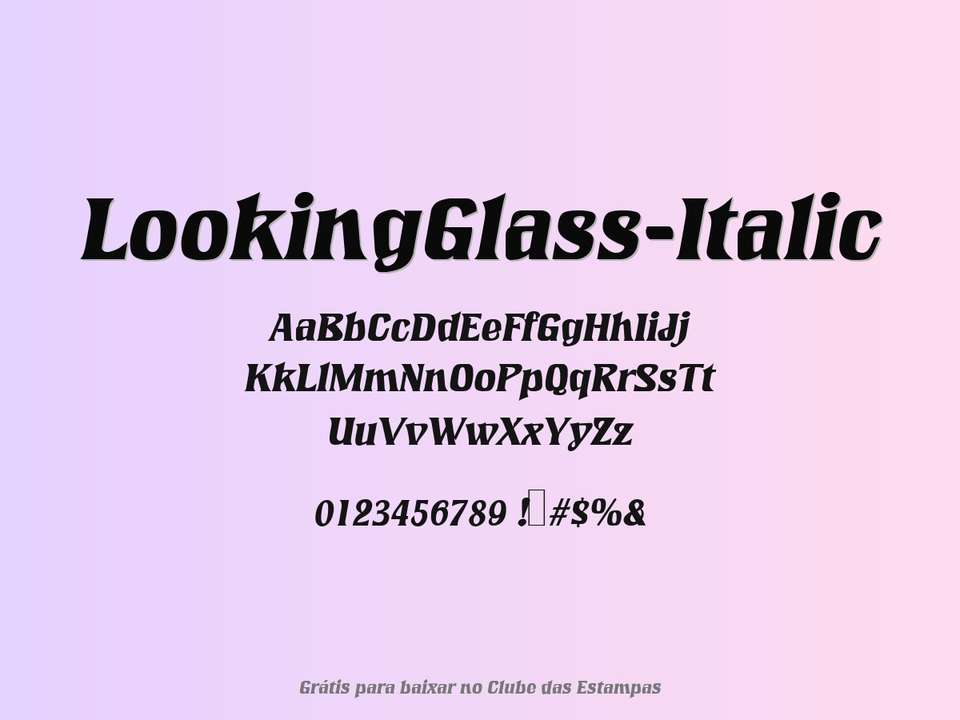 Fonte Lookingglass Italic Grátis Para Baixar