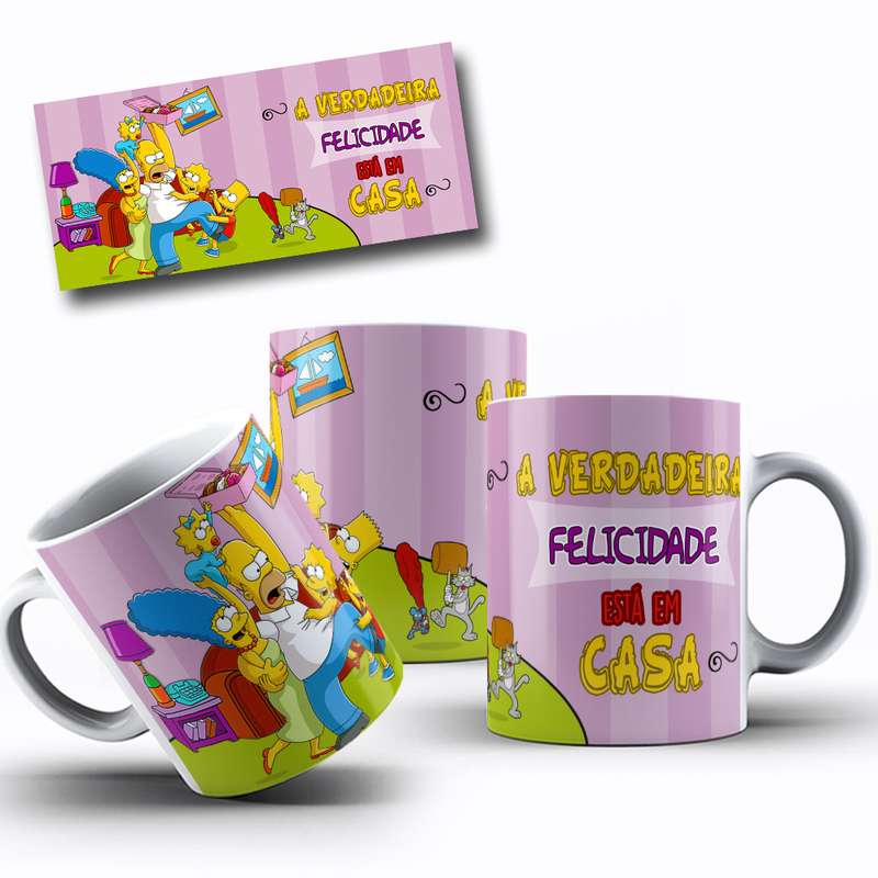 Arte Para Caneca Os Simpsons Personagens Serie Cartoon 3