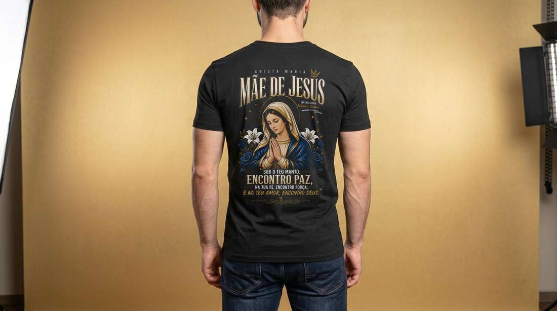 Arte Digital Cristã Maria Mãe De Jesus Sob Teu Manto Encontro Paz Para Camiseta Dtf