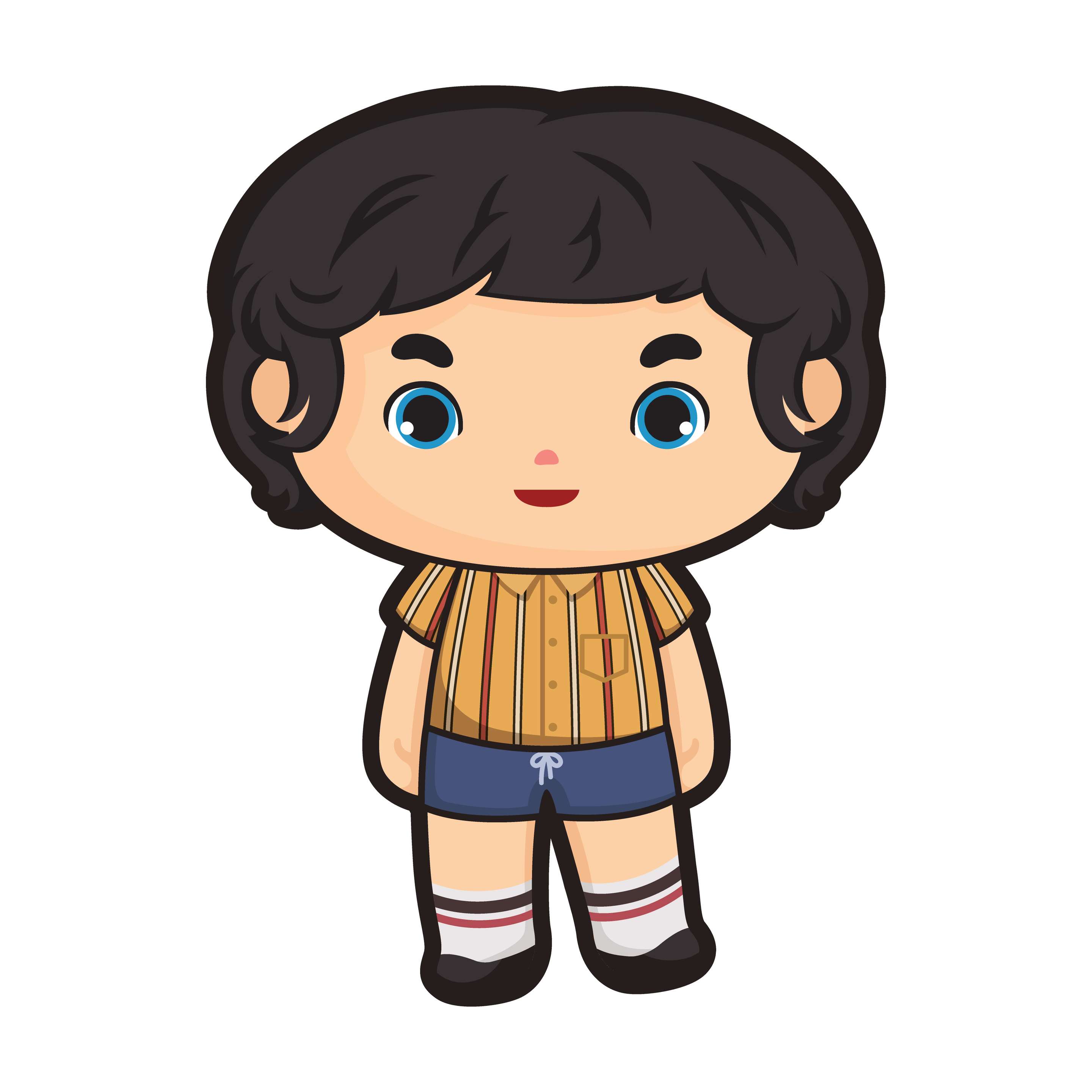 Menino Cartoon Com Roupa Listrada Personagem Infantil Png Grátis Para Baixar