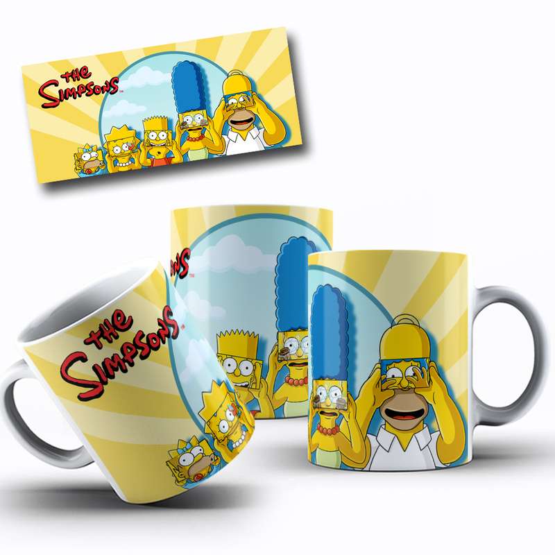 Arte Para Caneca The Simpsons Personagens Cartoon 1