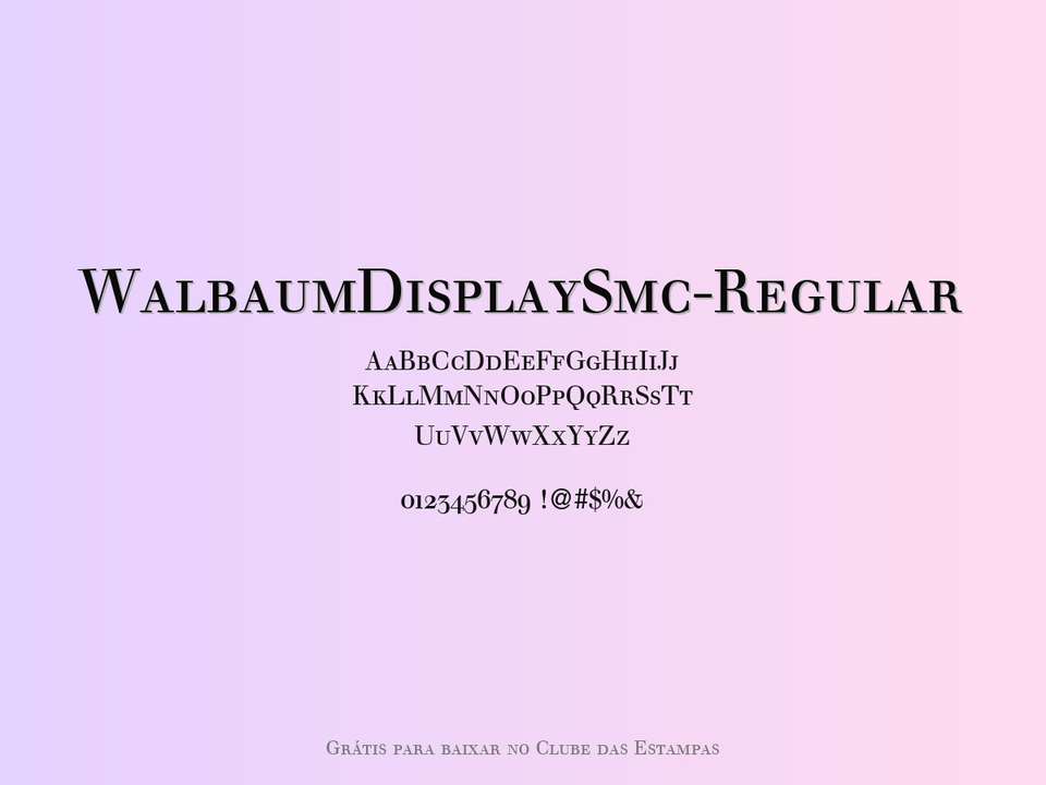 Fonte Walbaumdisplaysmc Regular Grátis Para Baixar