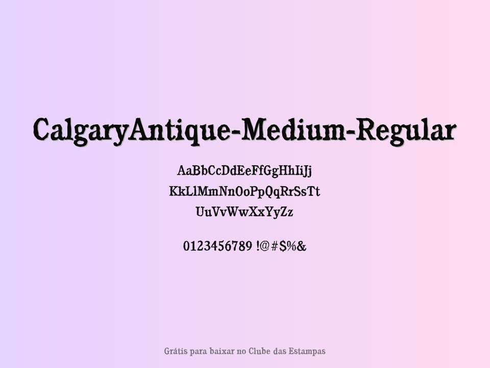 Fonte Calgaryantique Medium Regular Grátis Para Baixar