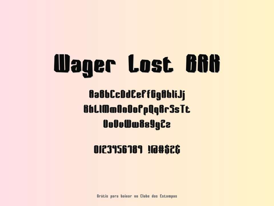 Fonte Wager Lost Brk Grátis Para Baixar