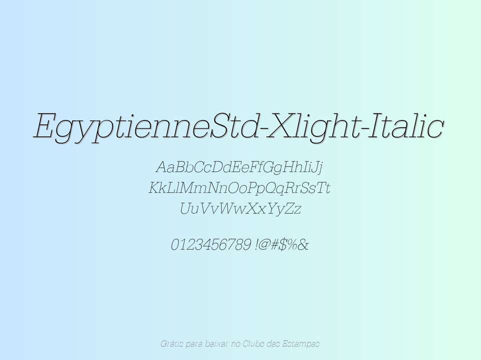 Fonte Egyptiennestd Xlight Italic Grátis Para Baixar