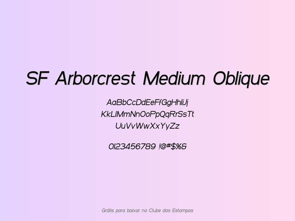 Fonte Sf Arborcrest Medium Oblique Grátis Para Baixar